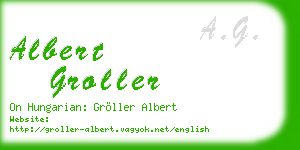 albert groller business card